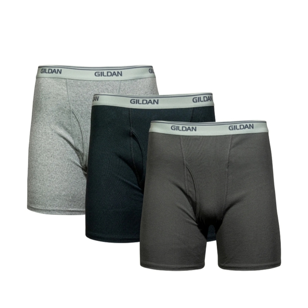 Men's Size 3XL (48-50") Classic Length Boxer Briefs 3 Pack Gildan NWT